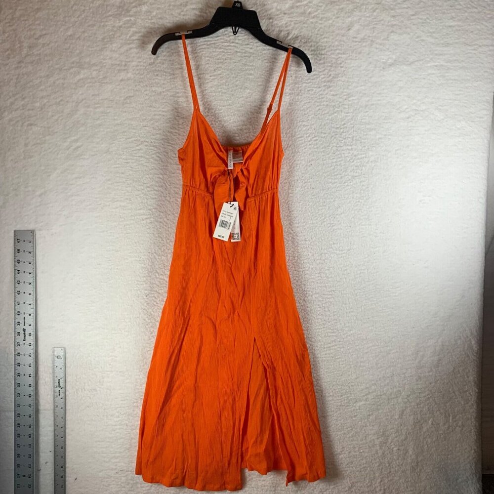 Sanctuary Women's Bow Front Keyhole Cotton Cover-Up Dress Tangerine Size XS NWT